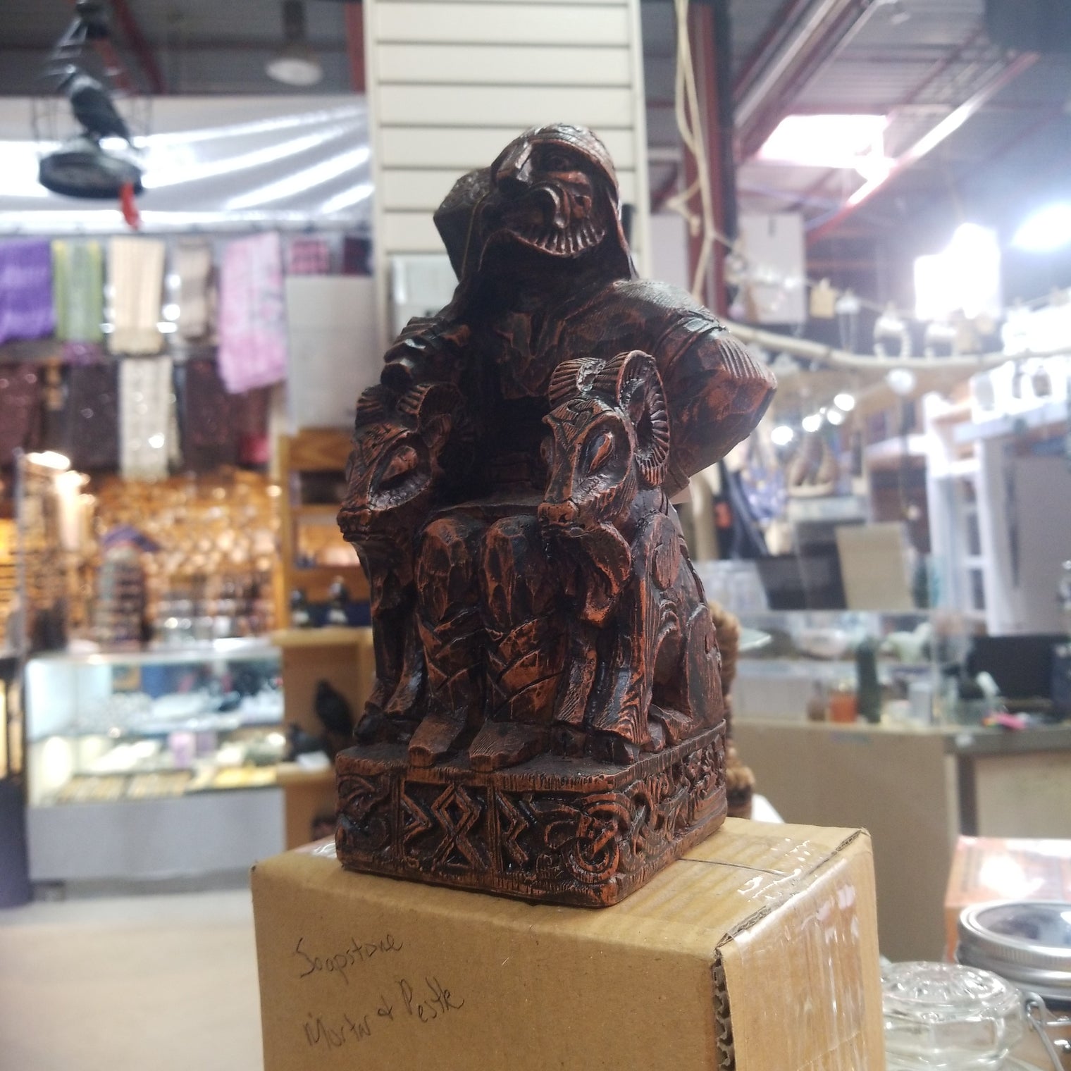 Seated Thor statue