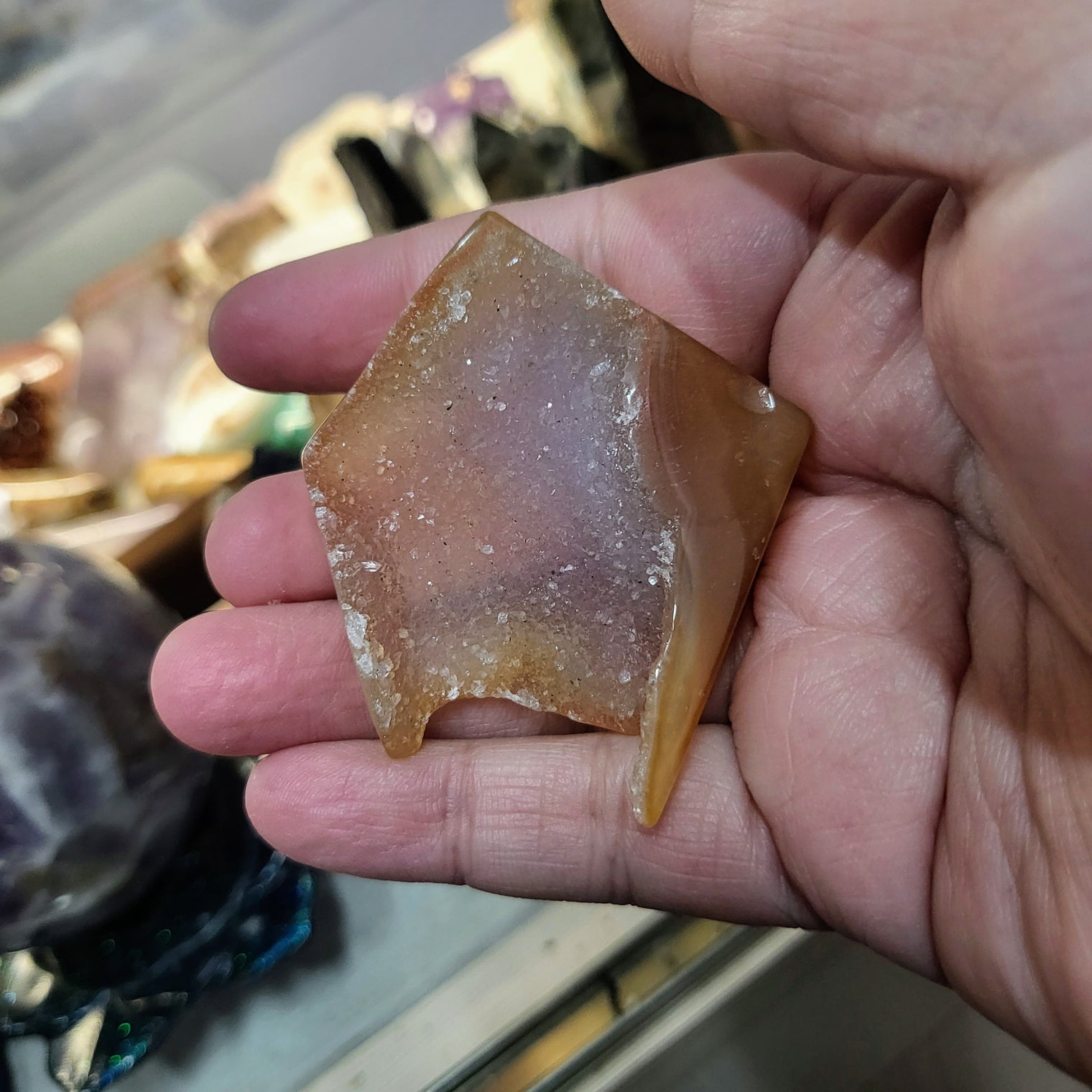 Carnelian Druzy Slice