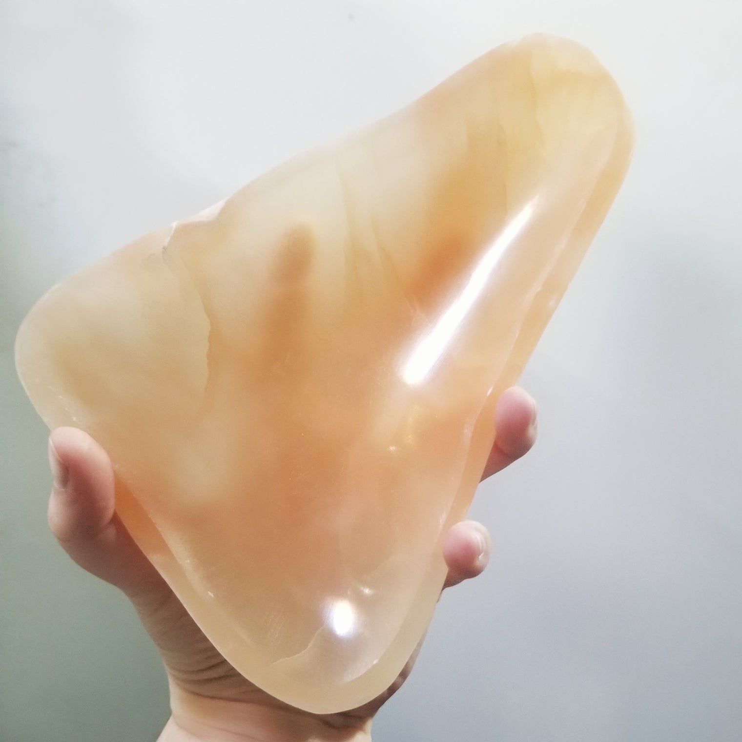 Peach Selenite freeform bowl