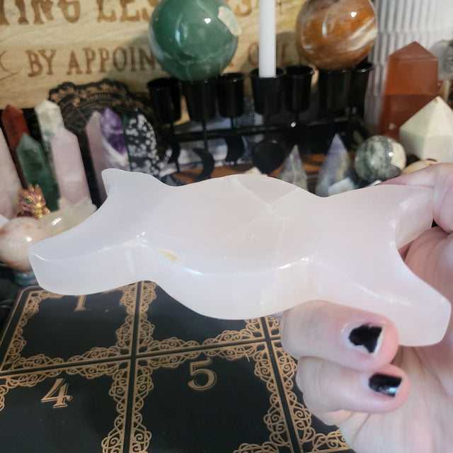 Pink Calcite Triple Moon Dish