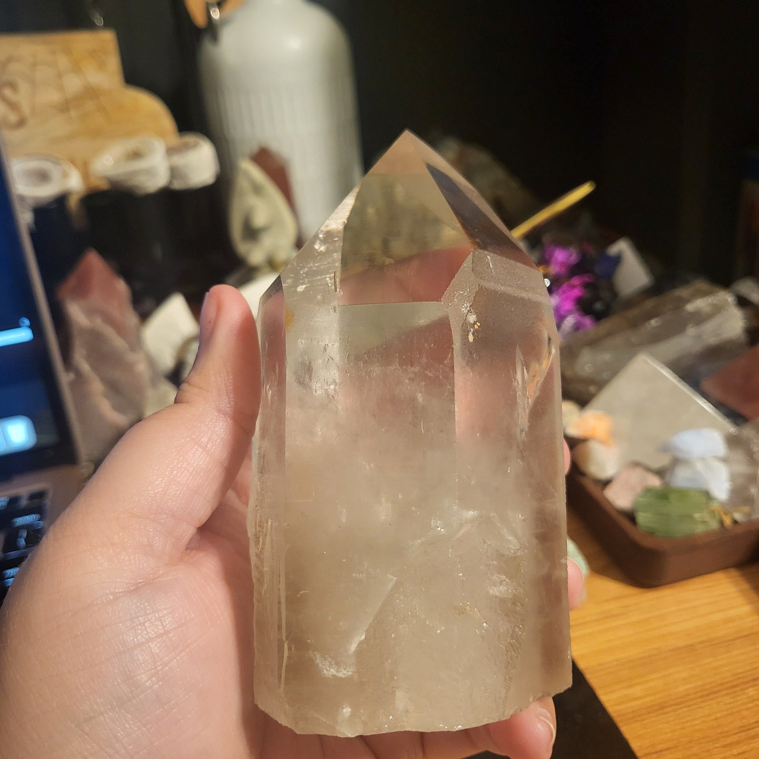 Standing Lemurian Phantom Quartz Point