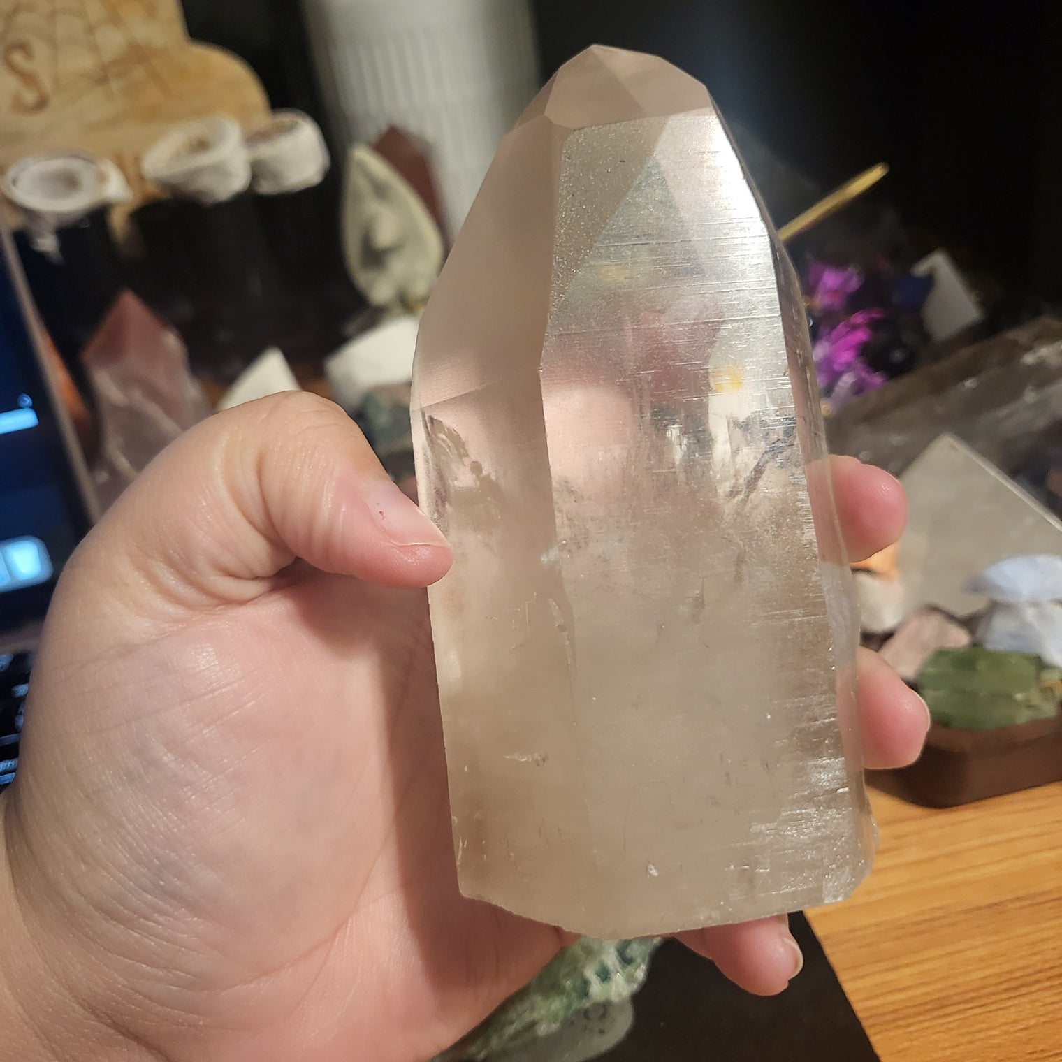 Standing Lemurian Phantom Quartz Point