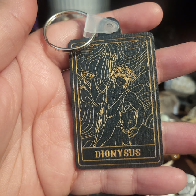 Wooden Deity Card Keychain