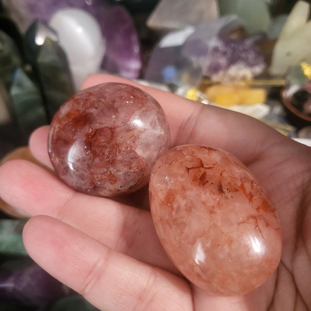 Fire Quartz Mini Palm Stone