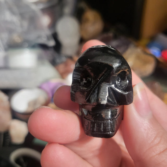 Onyx Skull with Triple Moon
