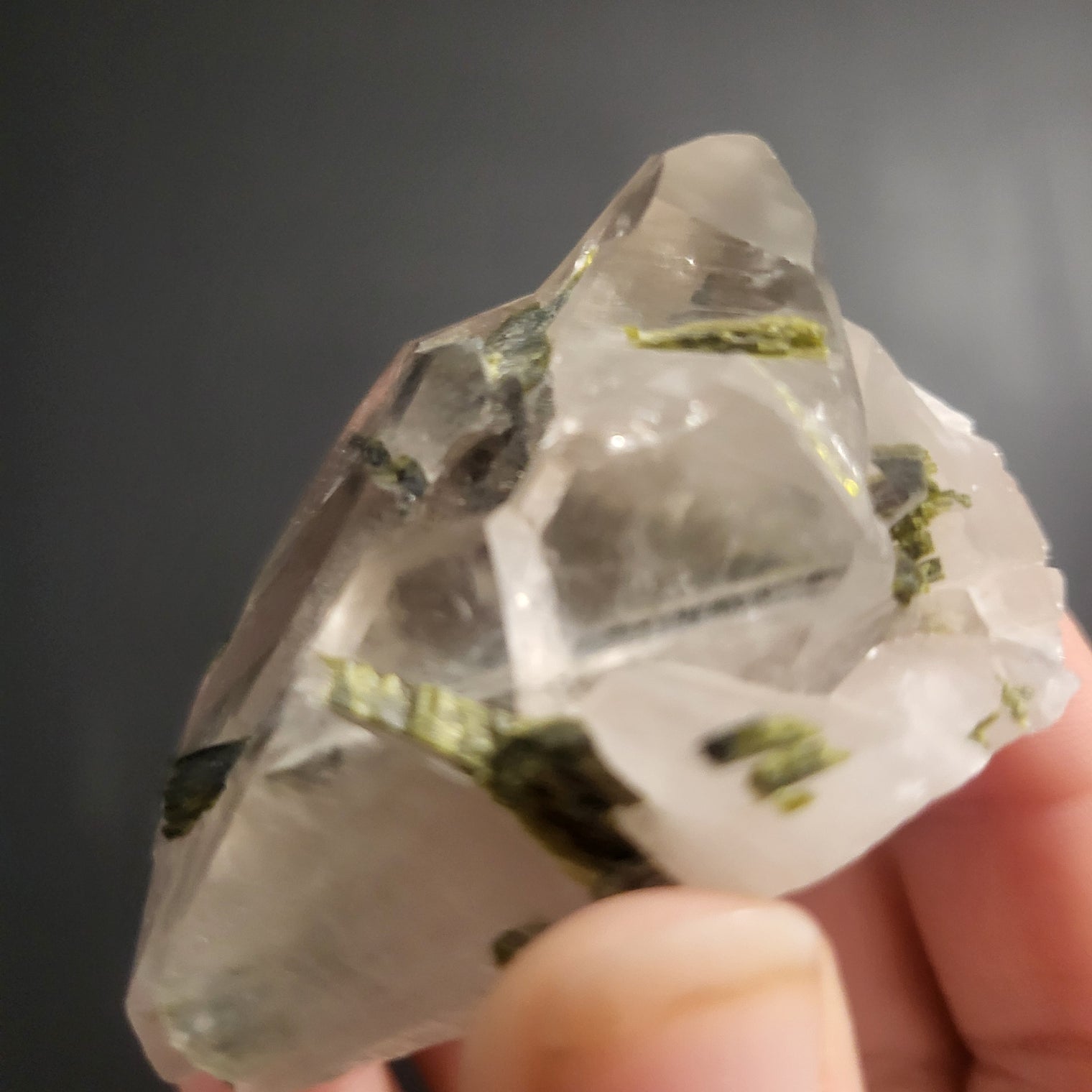 Green Tourmaline in Quartz Clusters