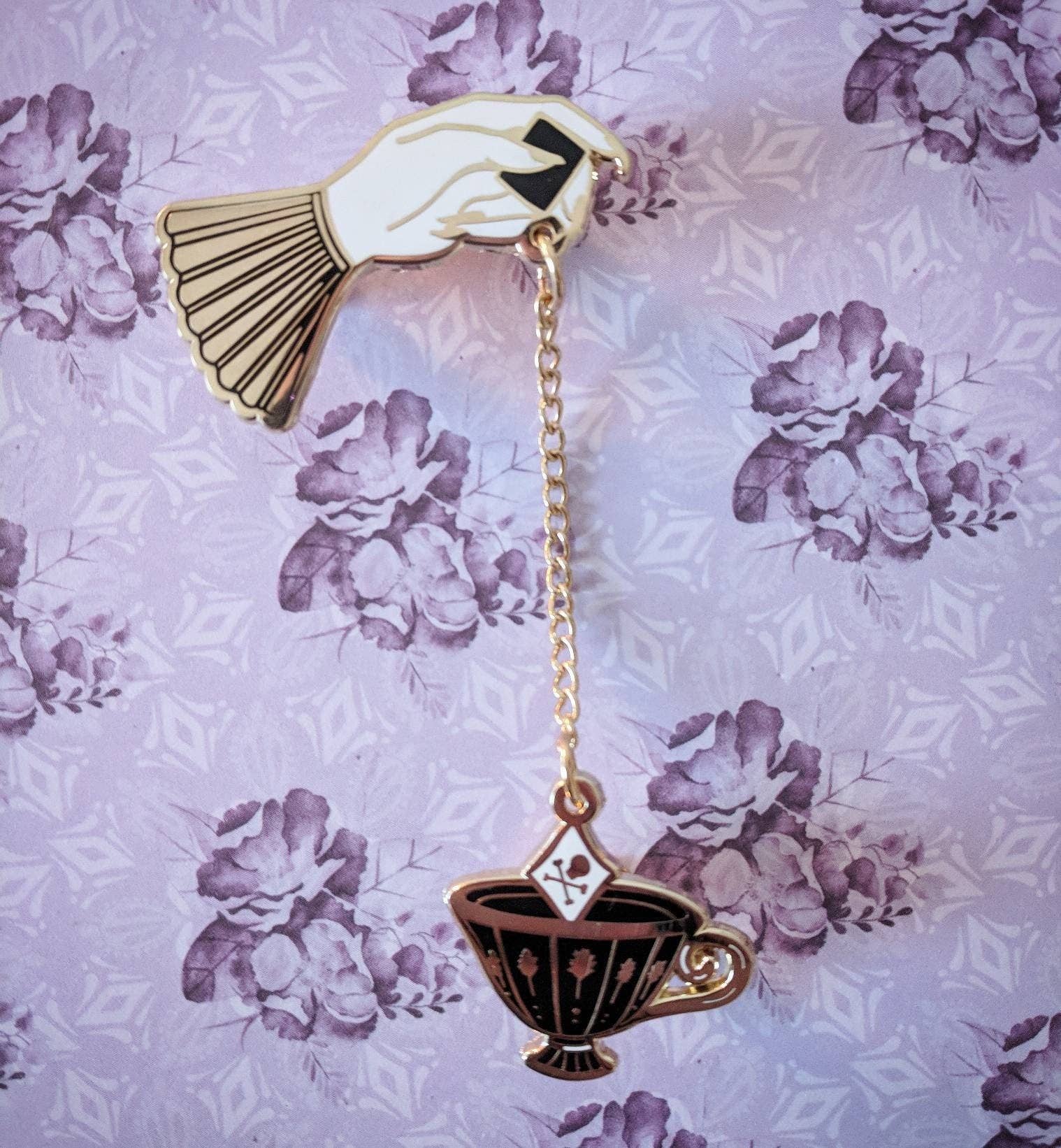 Poison Tea enamel pin set