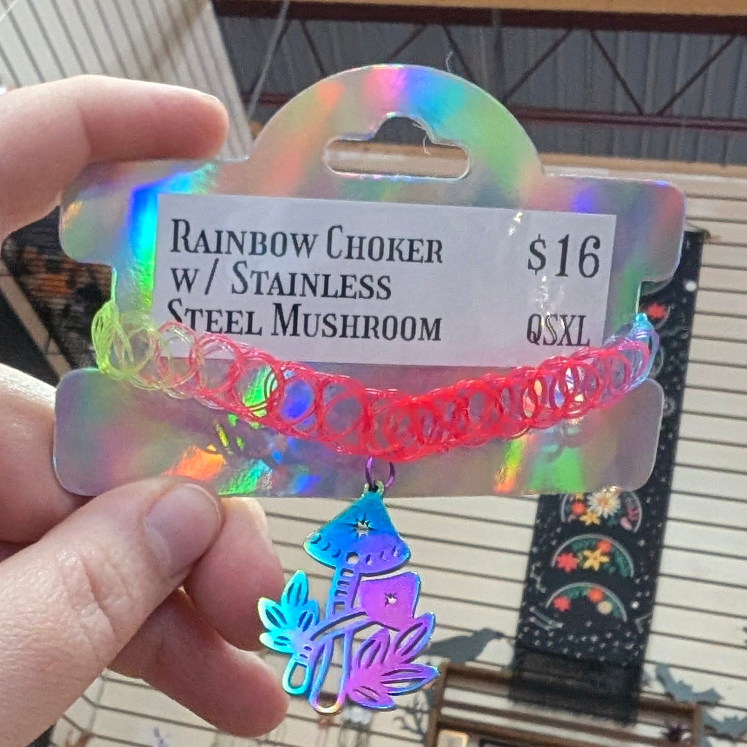 Rainbow Mushroom Choker