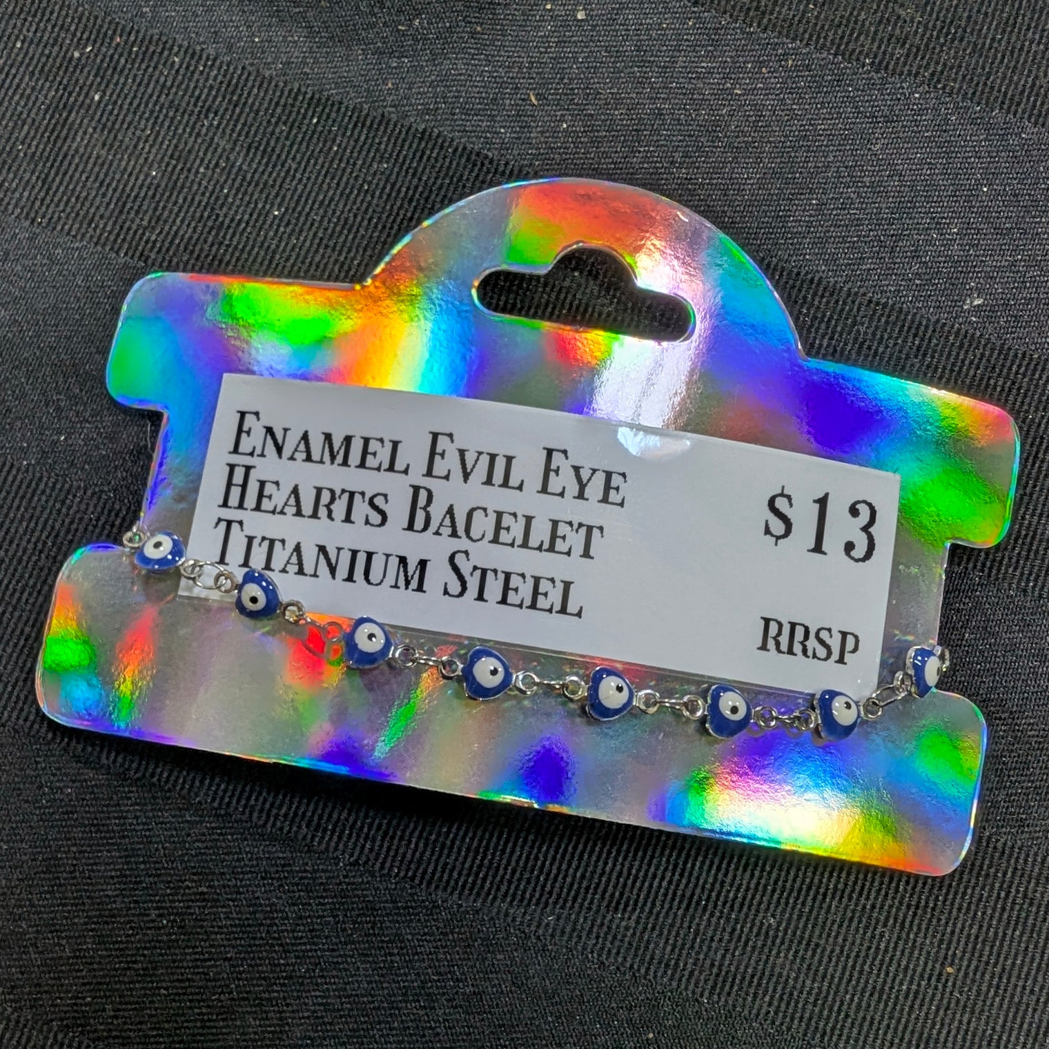 Evil Eye Enamel Heart Bracelet