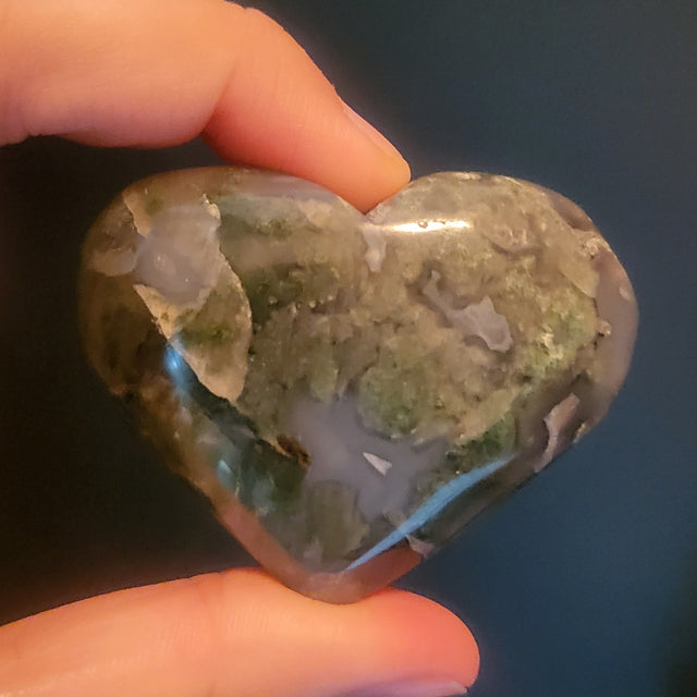 Moss Agate Heart