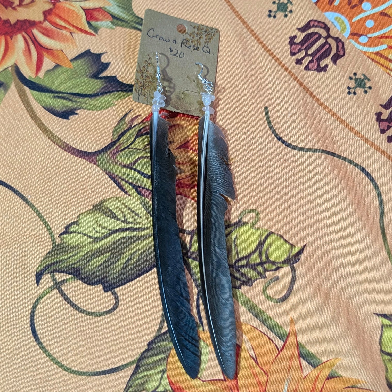 Feather & Crystal Earrings