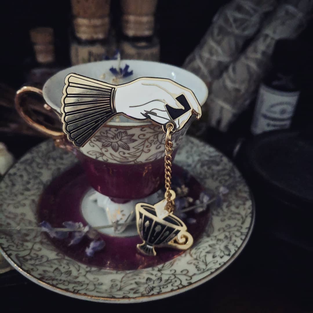 Poison Tea enamel pin set