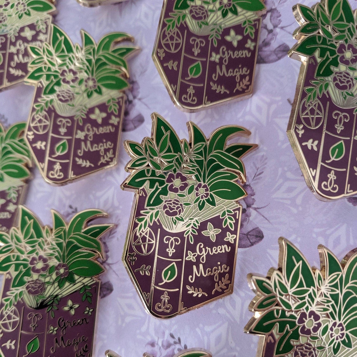 Green Magic Spell Book enamel pin