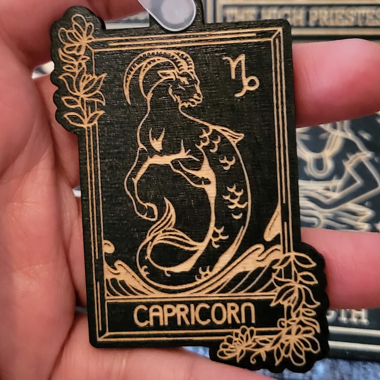 Wooden Zodiac Sign Key Chain