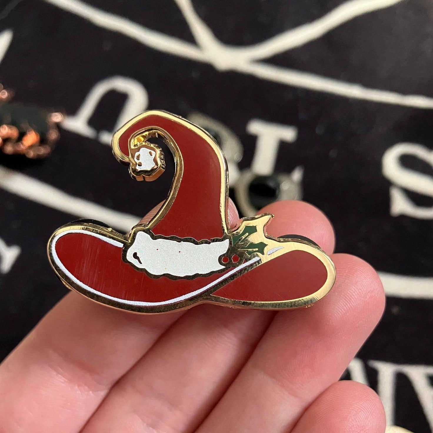 Santa Witch Hat Enamel Pin