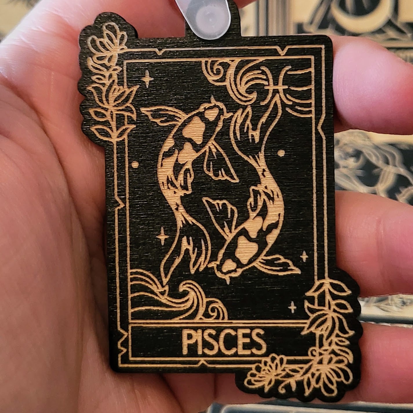 Wooden Zodiac Sign Key Chain