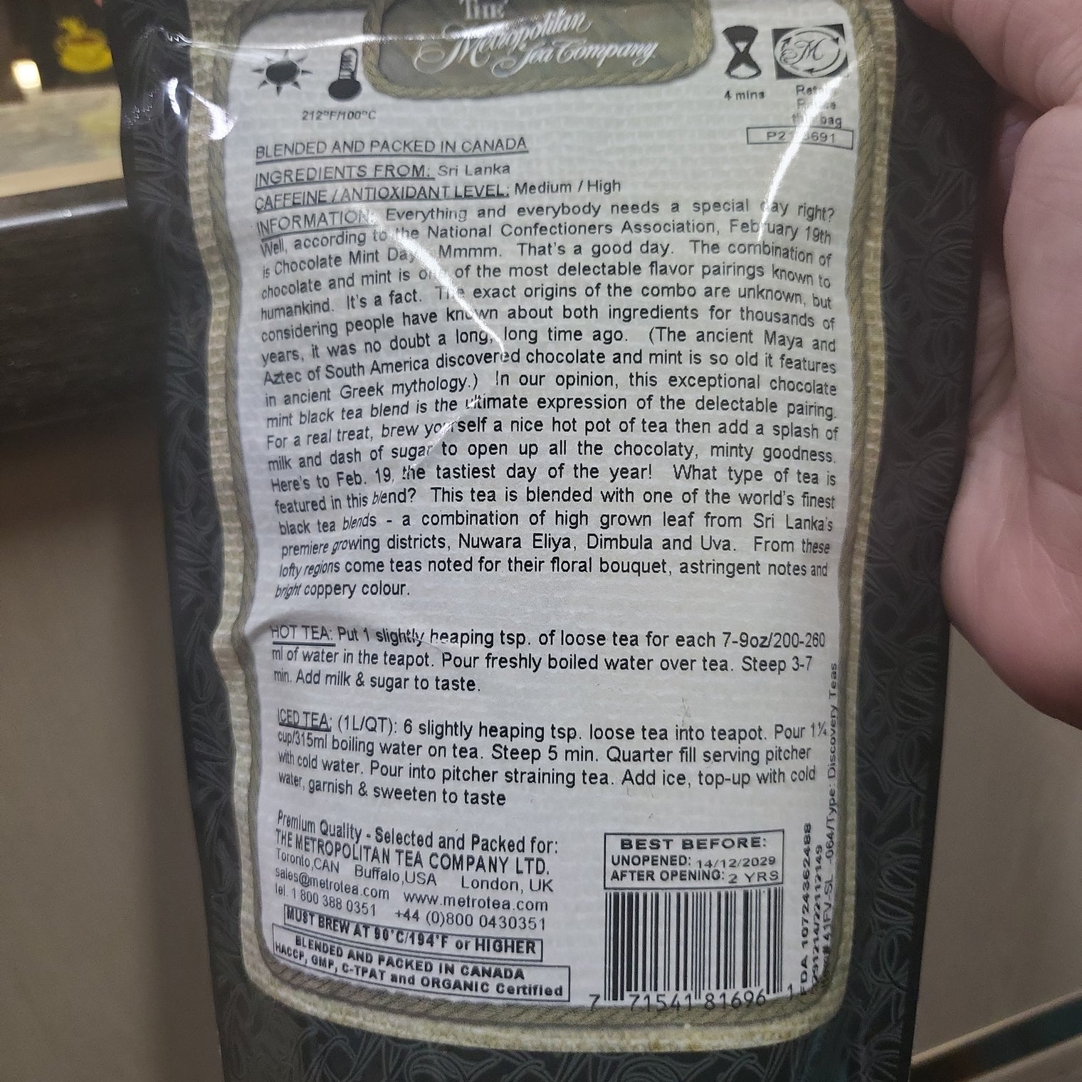 Chocolate Mint Tea Looseleaf 100g