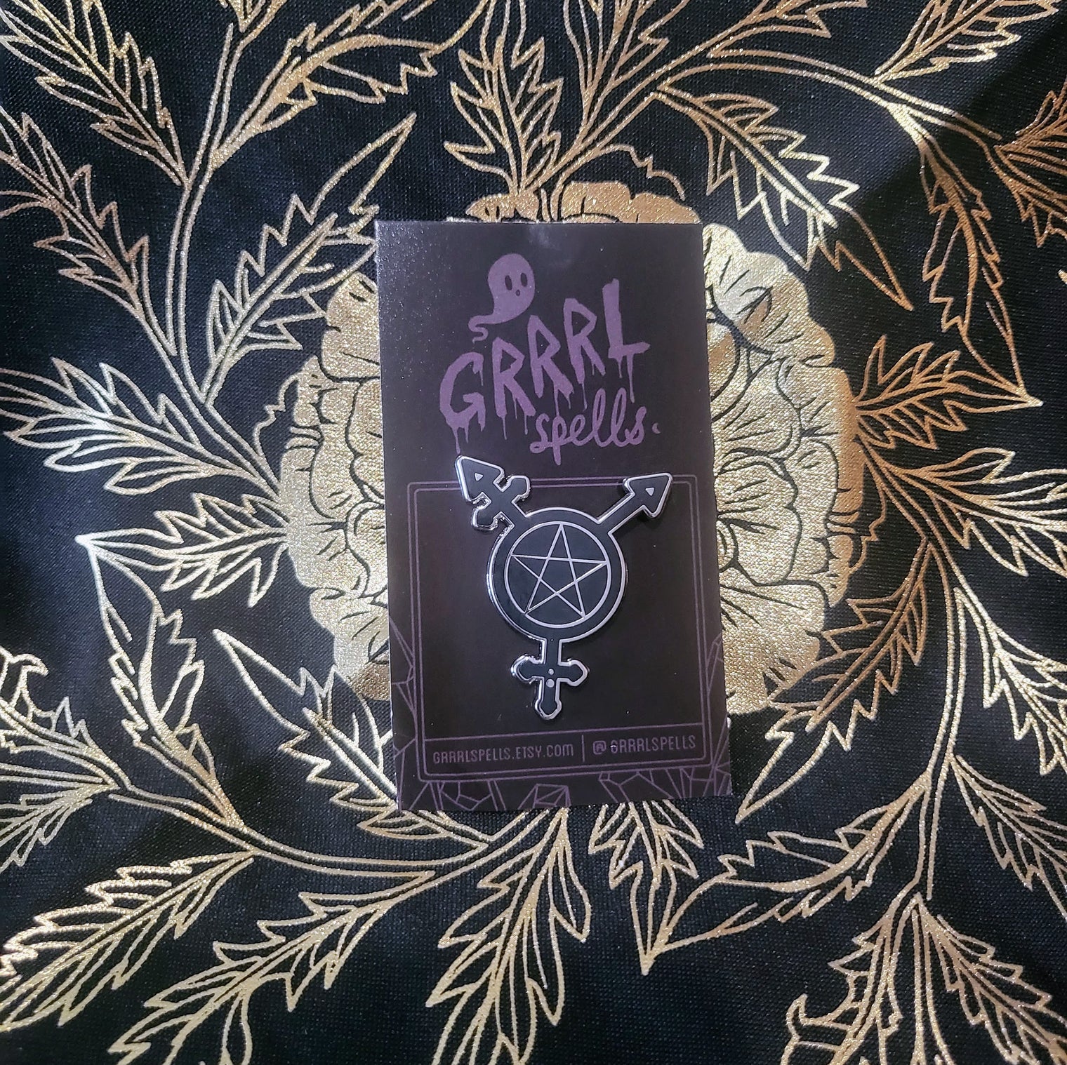 Trans Symbol Pentacle Enamel Pin