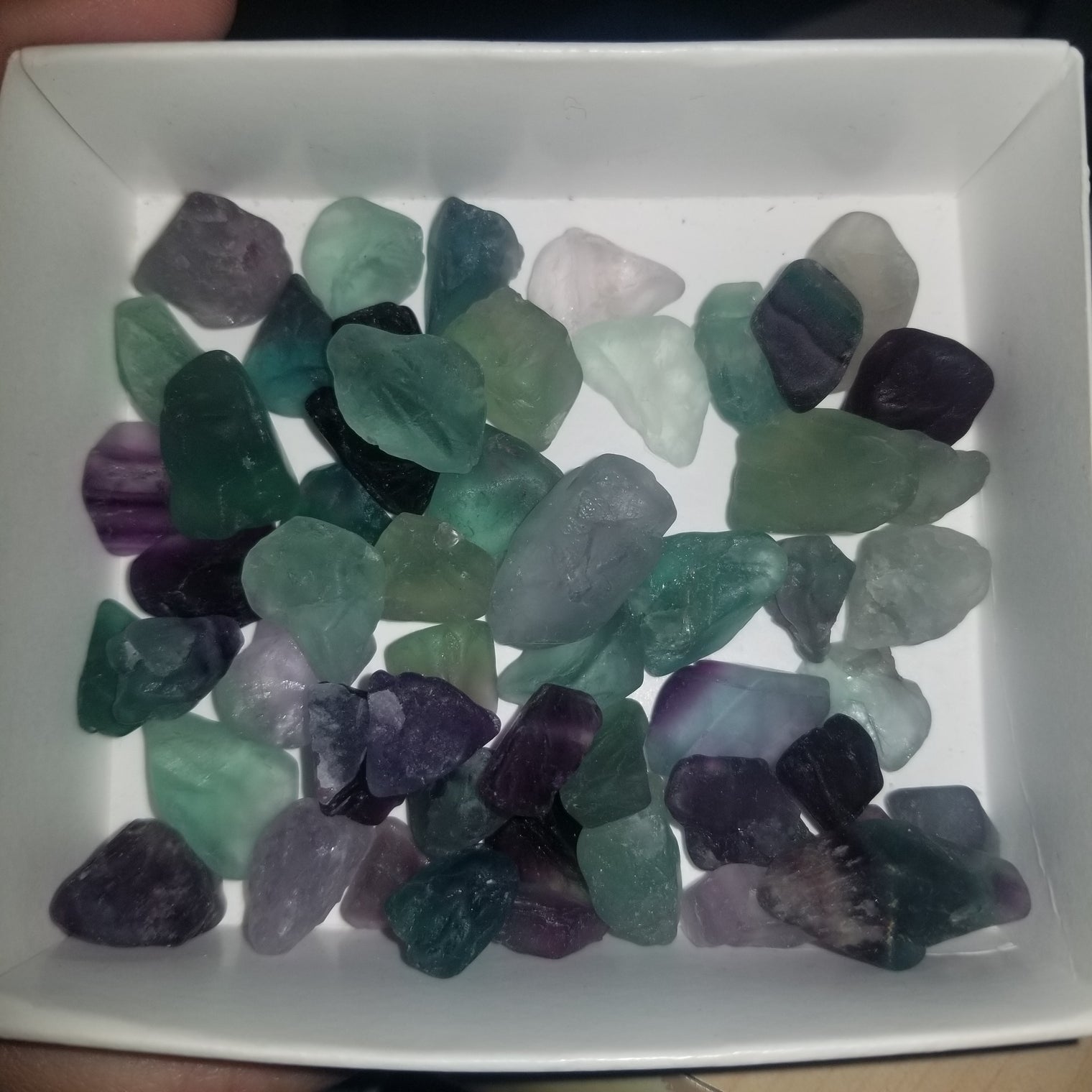 Tiny Rainbow Fluorite Tumbles