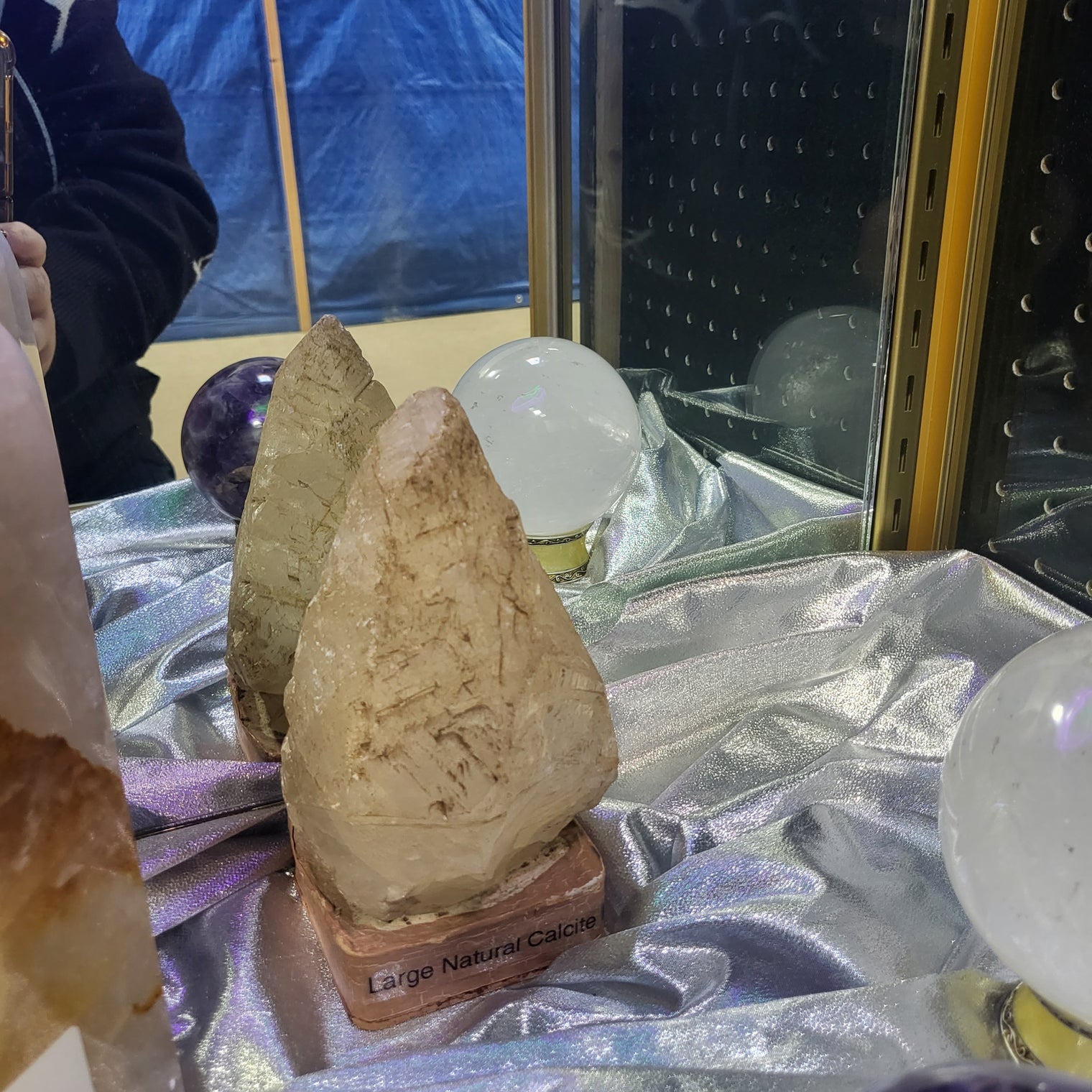 Large Natural White Calcite Point on Base