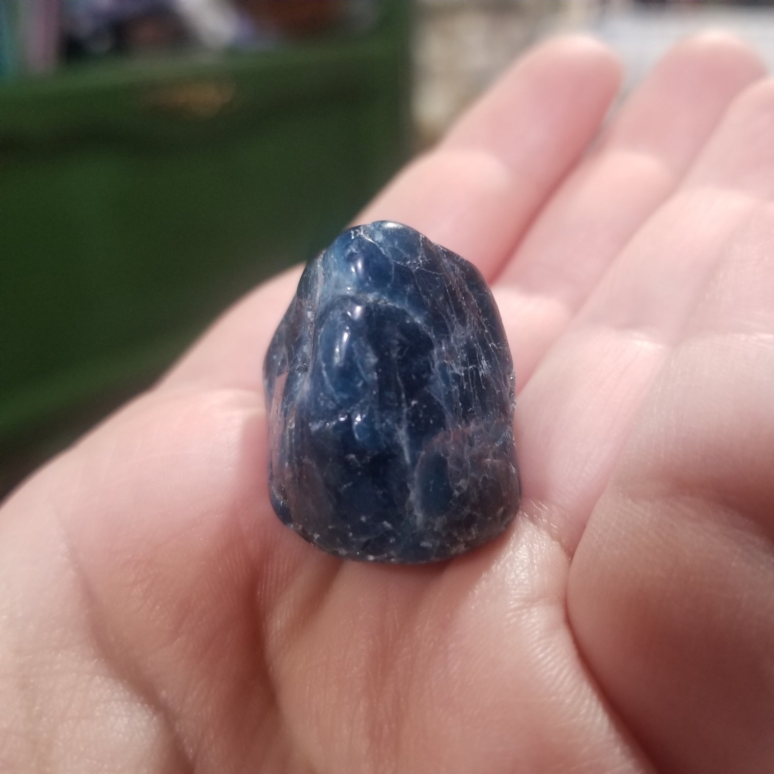Blue Apatite tumbles