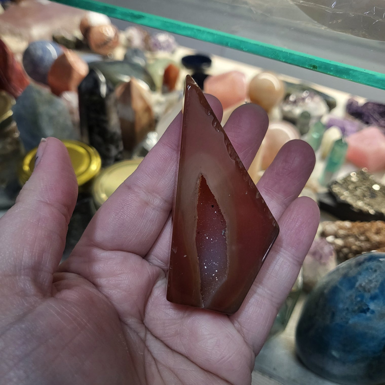 Carnelian Druzy Slice