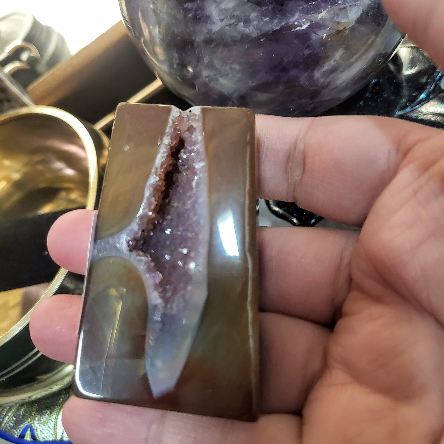 Carnelian Druzy Slice