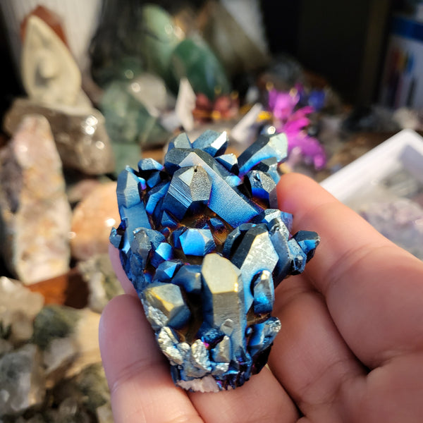 Titanium Aura Quartz Cluster