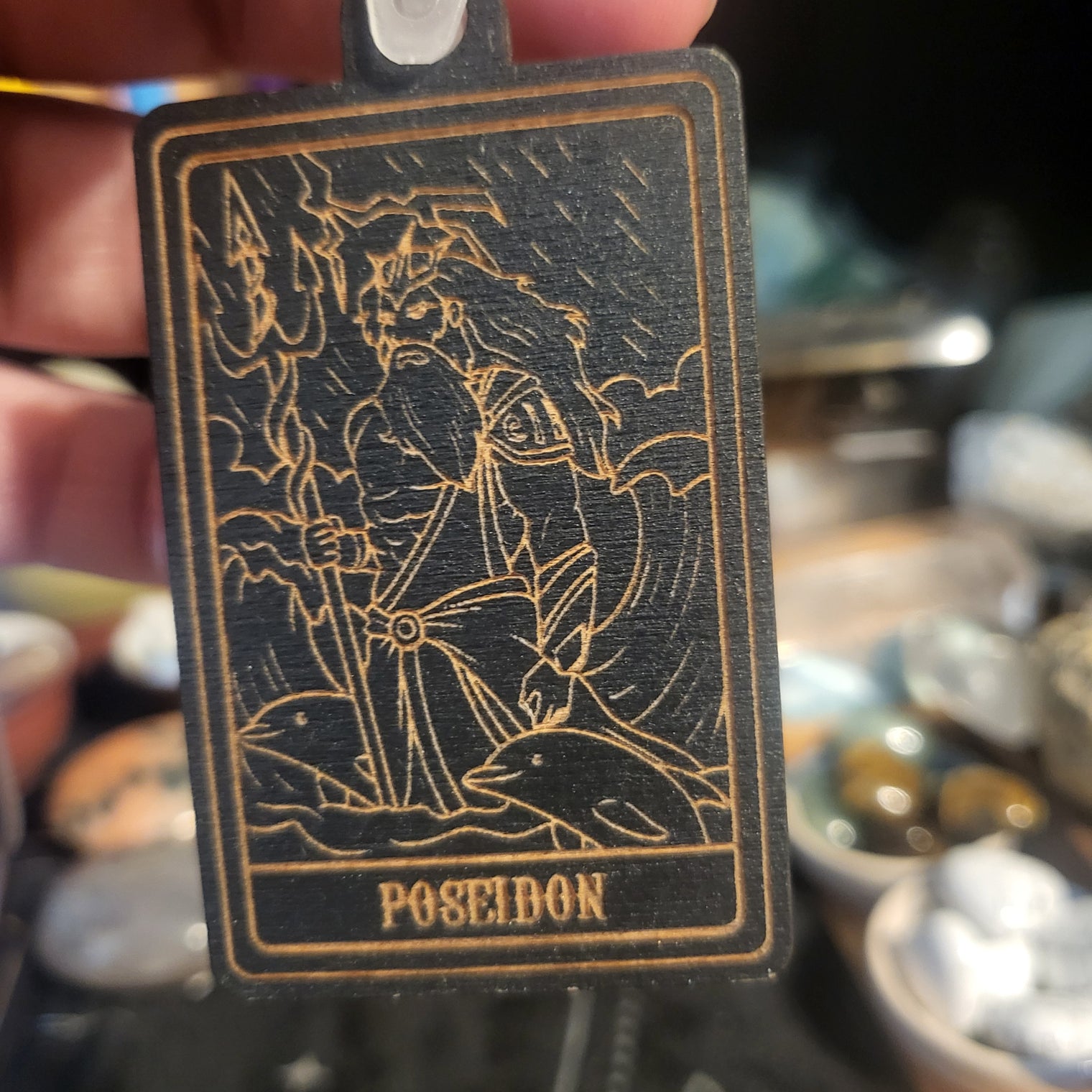Wooden Deity Card Keychain