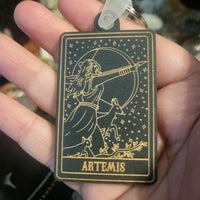 Wooden Deity Card Keychain