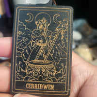 Wooden Deity Card Keychain