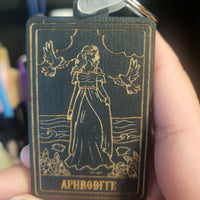 Wooden Deity Card Keychain
