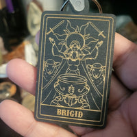 Wooden Deity Card Keychain