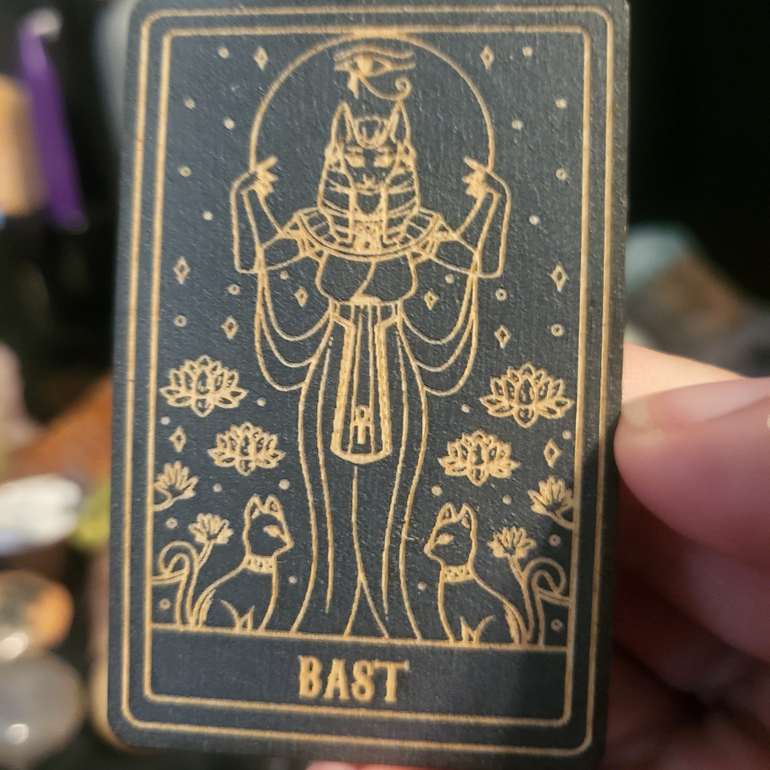 Wooden Deity Card Keychain