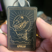 Wooden Deity Card Keychain