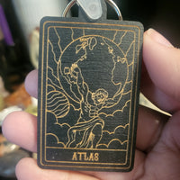Wooden Deity Card Keychain