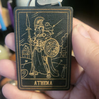 Wooden Deity Card Keychain