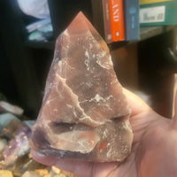 Guava Quartz Polished Point Cut Base
