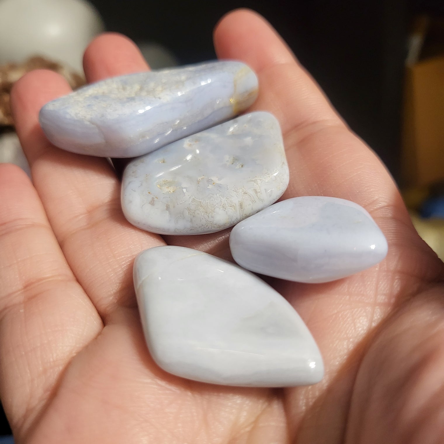 Blue Lace Agate tumbles