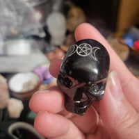 Onyx Skull with Triple Moon