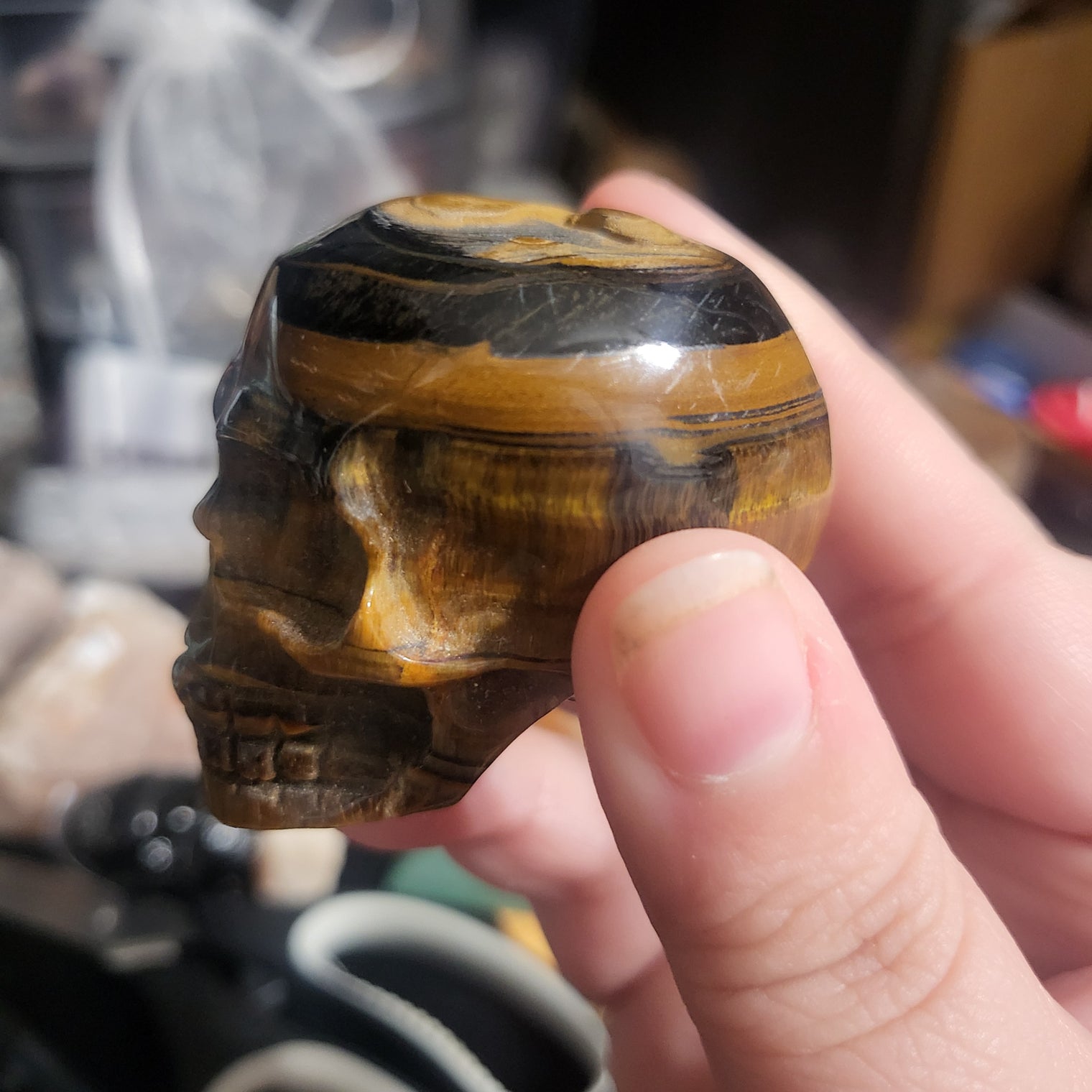 Tiger Eye Skull