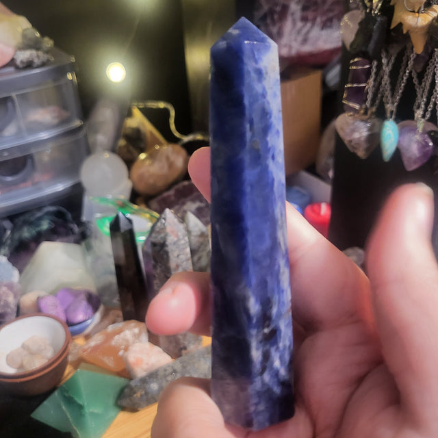 Sodalite with Hematite Tower