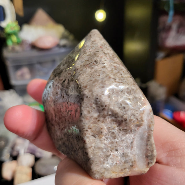 Leopardskin Jasper Tumbled Standing Point