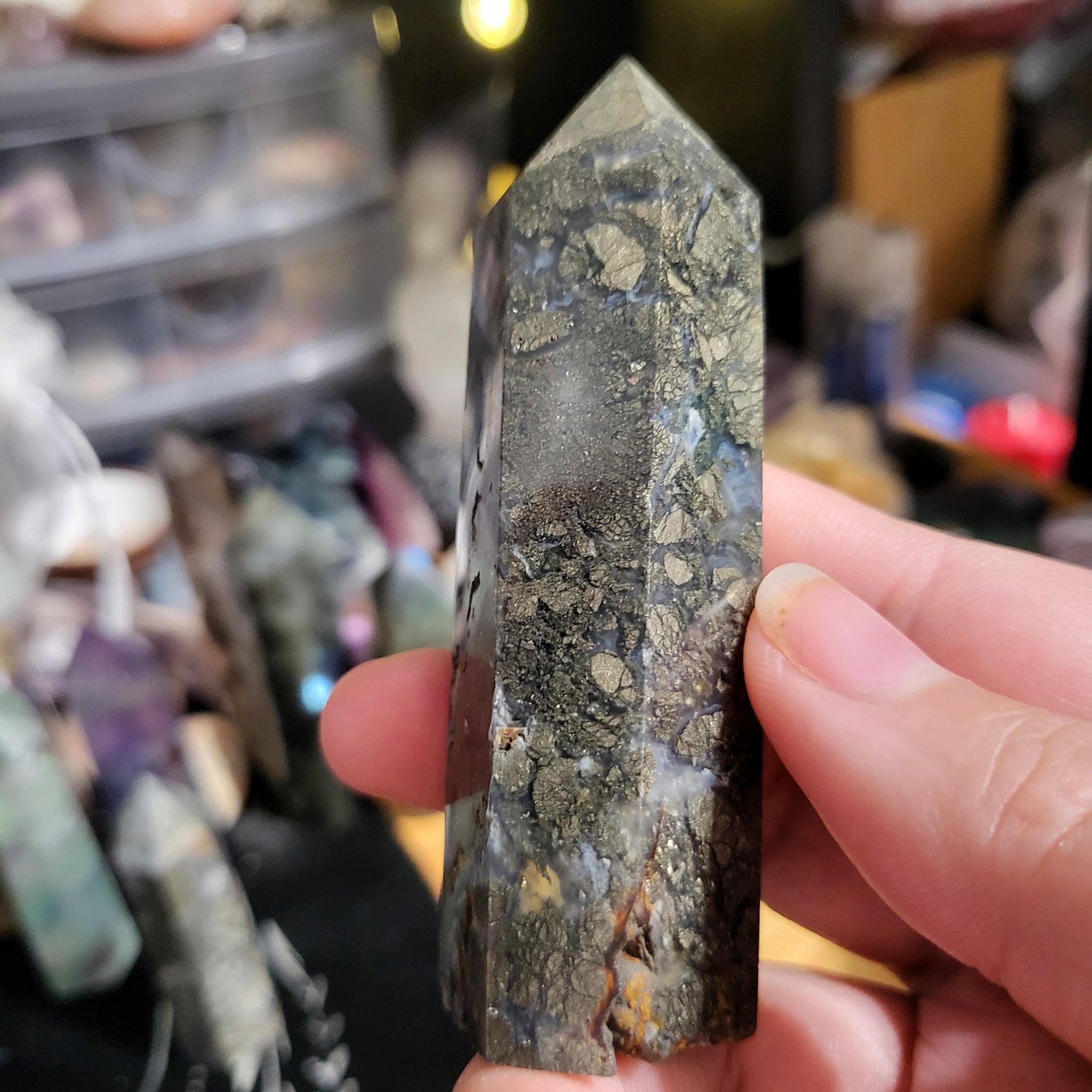 Pyrite Blossom Agate Towers