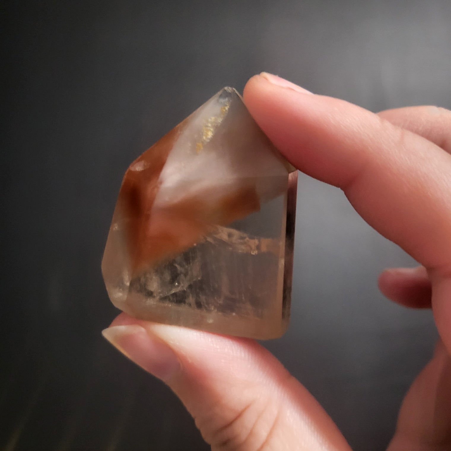 Amphibolite Inclusion Mini Quartz Tower