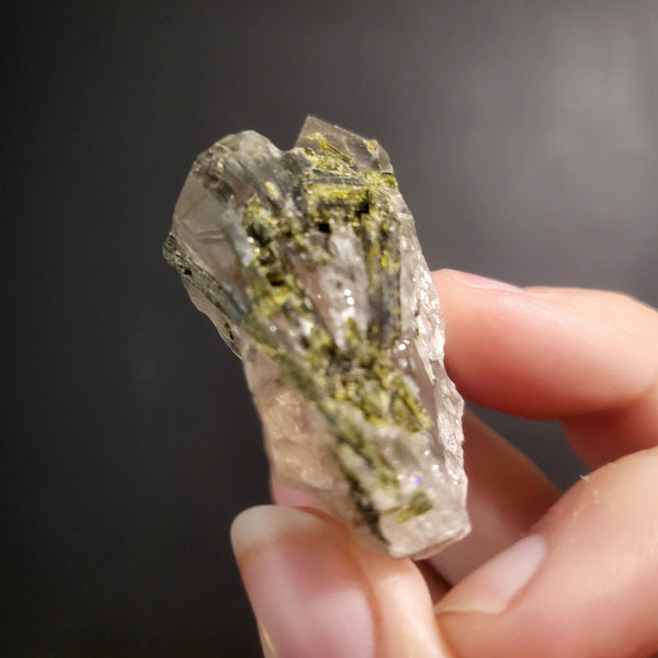 Green Tourmaline in Quartz Clusters