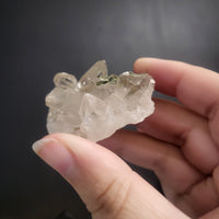 Green Tourmaline in Quartz Clusters