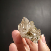 Green Tourmaline in Quartz Clusters