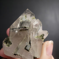 Green Tourmaline in Quartz Clusters