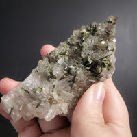 Green Tourmaline in Quartz Clusters
